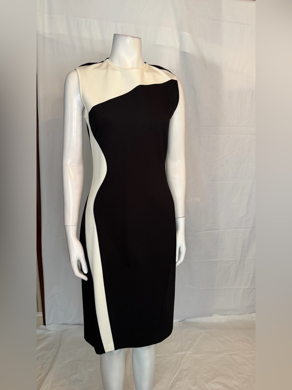 Stella McCartney Black and White Sculpted Sheath Dress